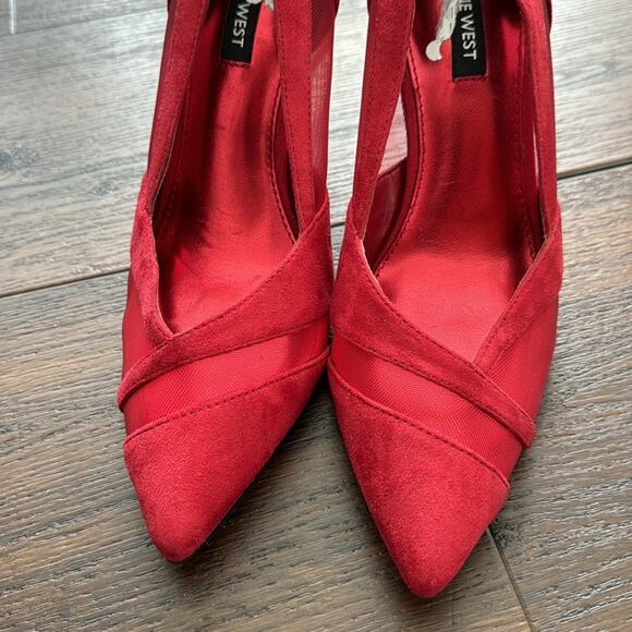 Nine West Evani NWOT Pointy Toe Faux Suede Heel Shoes with mesh detail. No Box - Picture 4 of 10
